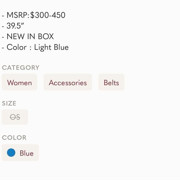 MOSCHINO BELT LIGHT BLUE 42" NWT - Picture 3 of 12